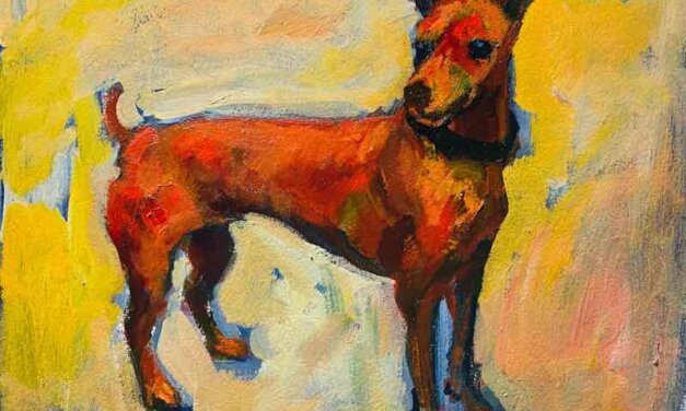 NEW | pinsher | 24x30cm | oil x PAPER | 2022 #dog