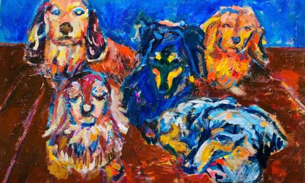 WORKS | 51x72cm | oil x paper | 2022 #dachshund