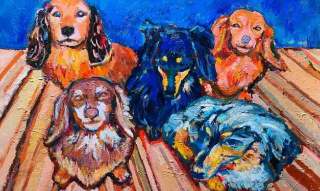 WORKS | 51x72cm | oil x paper | 2022 #dachshund