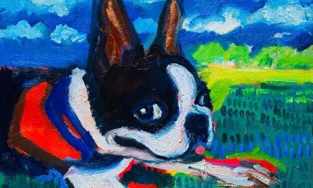 NEW |  Boston terrier | 24x30cm | oil x PAPER | 2022 #dog
