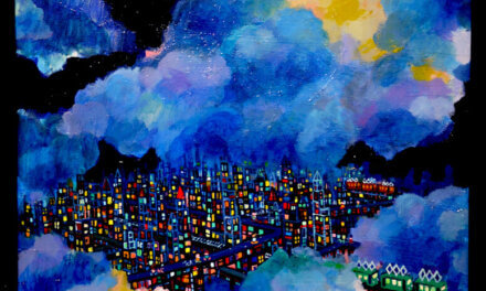 SOLD | sky city | 53x41cm | oil x wood panel | 2021 #tagboat