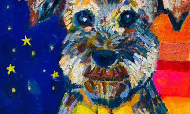 SOLD | schnauzer | 30x24cm | oil x paper | 2022 #dog