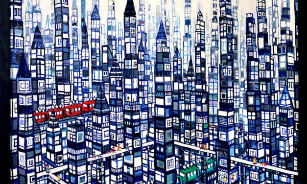 SOLD | city | 38x45cm | oil x wood panel | 2022 #tagboat