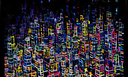 SOLD | neon city | 38x45cm | oil x wood panel | 2021 #tagboat