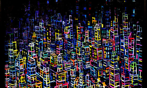 SOLD | neon city | 38x45cm | oil x wood panel | 2021 #tagboat