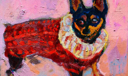 SOLD | pinsher | 24x30cm | oil x paper | 2022 #dog