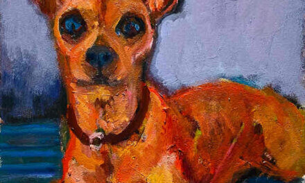 SOLD | pinsher | 30x24cm | oil x paper | 2022 #dog