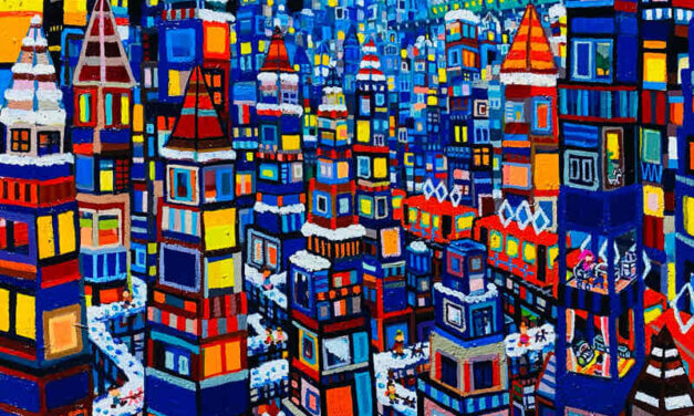 NEW | exhibit this picture | City | 38x45cm | oil x wood panel | 2022 #artfairhakata