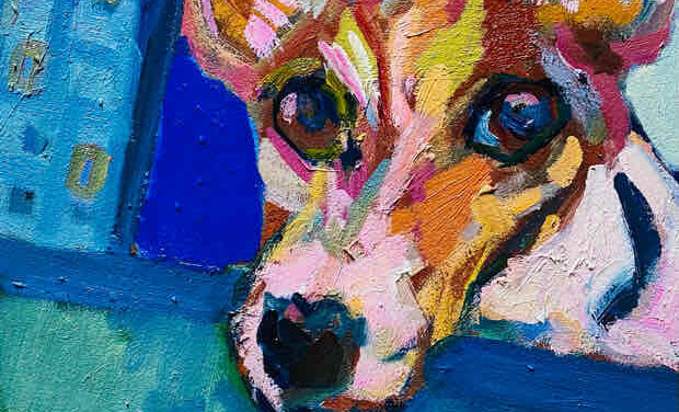 NEW | 24x30cm | oil x paper | 2022 #dog