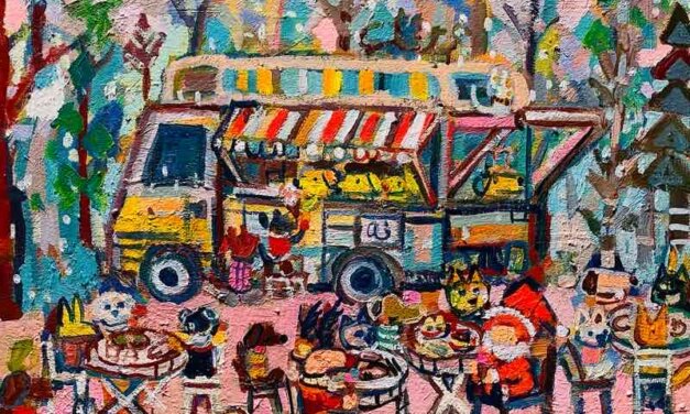 NEW | kitschen car | 24x30cm | oil x paper | 2022 #christmas