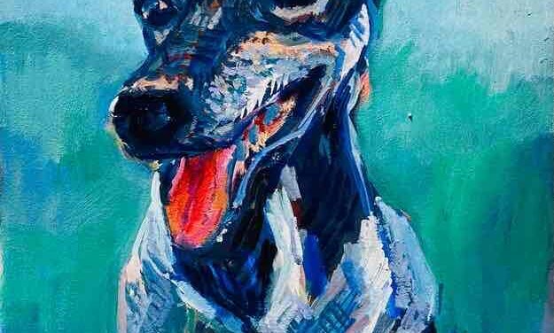 NEW | 30x24cm | oil x paper | 2023 #dog