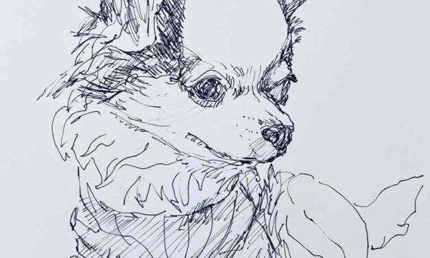 SOLD | 21x20cm | drawing x paper | 2023 #dog
