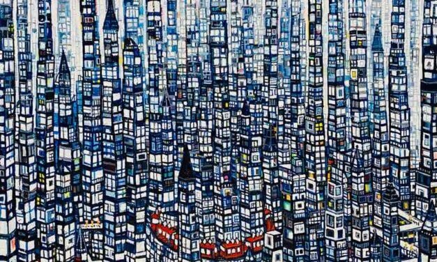 new | city | 65x53cm | oil x wood panel | 2023