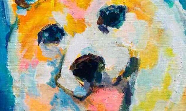 SOLD | 30x24cm | oil x paper | 2022 #dog