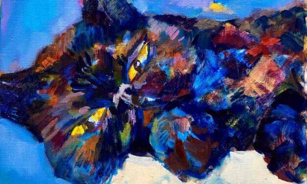 SOLD | 30x24cm | oil x paper | 2023 #cat