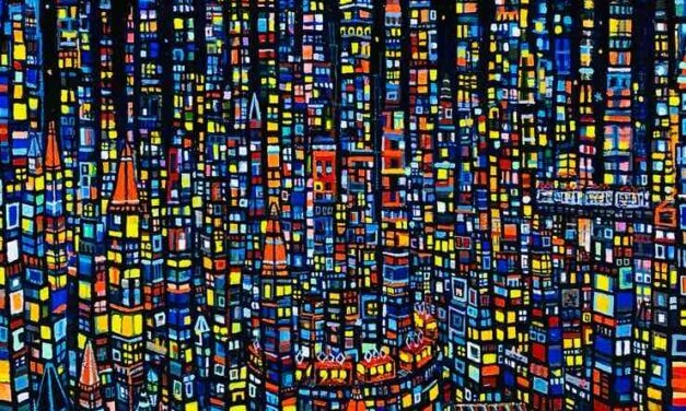 new | city | 72x53cm | oil x wood panel | 2023