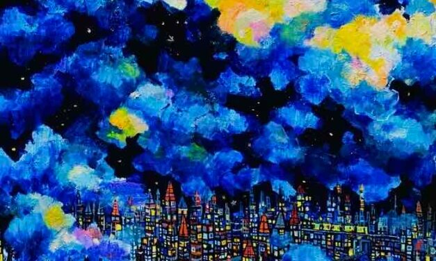 new | sky city | 72x53cm | oil x wood panel | 2023