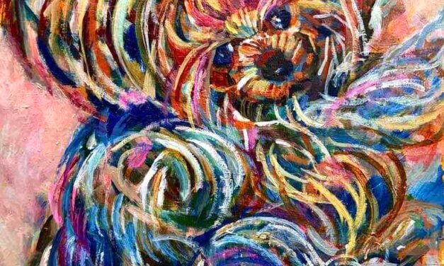 NEW | 53x45cm | oil x wood panel #dog