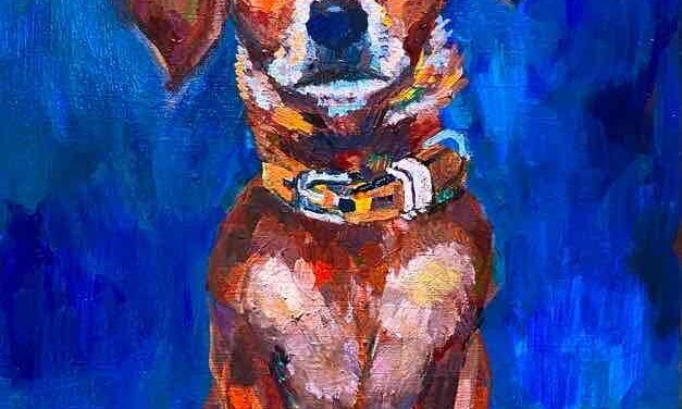 SOLD | 30x24cm | oil x paper | 2024 #dog