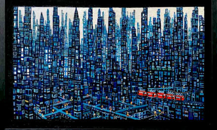 SOLD | blue city | 33x53cm | oil x canvas | 2024 #tagboat