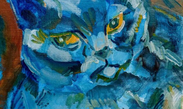 works | 30x24cm | oil x paper #cat