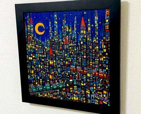 SOLD | city | 33x33cm | oil x wood panel | ginza art fair | GALLERY TAGBOAT 16.10.2024-21.10.2024 | #art