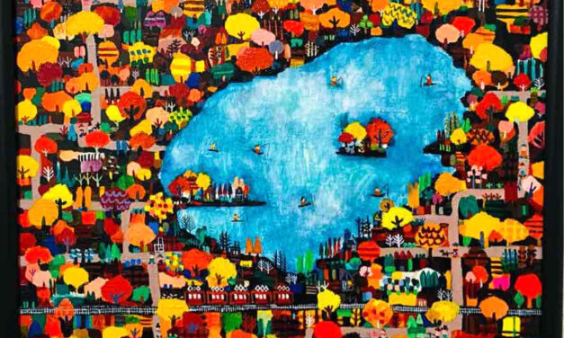 ON SALE | autumn lake | 38x45cm | oil x wood panel | 2024 #tagboat