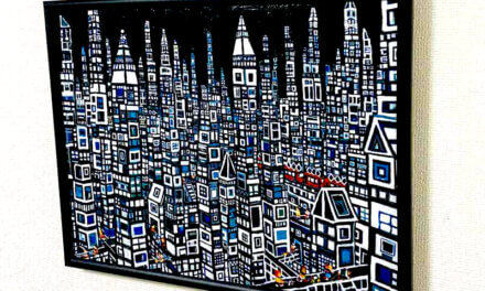 SOLD | city | black | 41x53cm | oil x wood panel | 2024 #tagboat