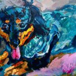 works | 24x30cm | oil x paper | 2025 #dog #cat