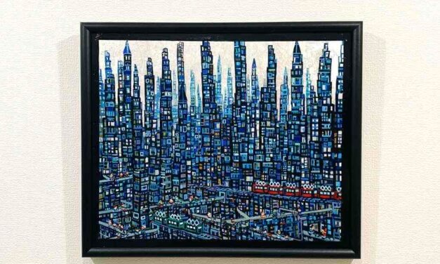 ON SALE | blue city | 38x45cm | oil x wood panel | 2025 #tagboat