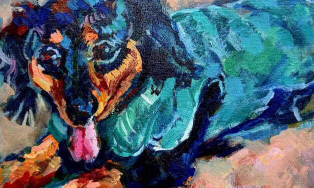 works | 24x30cm | oil x paper | 2025 #dog #cat
