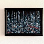 NEW & ON SALE | city | black | 15x22cm | oil x wood panel #landscape
