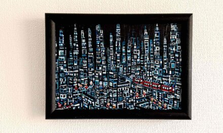 NEW & ON SALE | city | black | 15x22cm | oil x wood panel #landscape