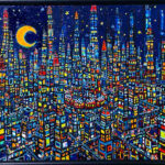 SOLD | city | 41x53cm | oil x wood panel #tagboat