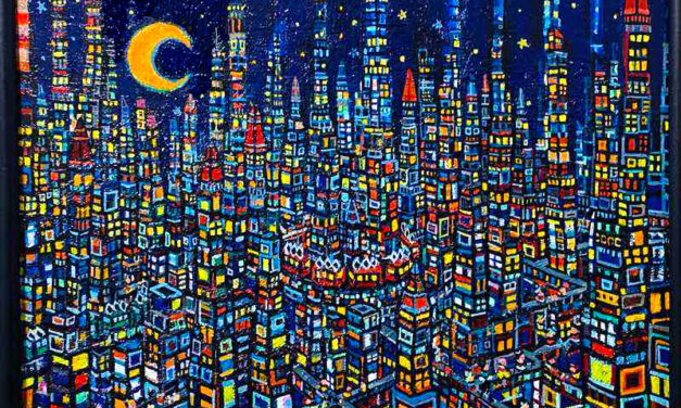 SOLD | city | 41x53cm | oil x wood panel #tagboat