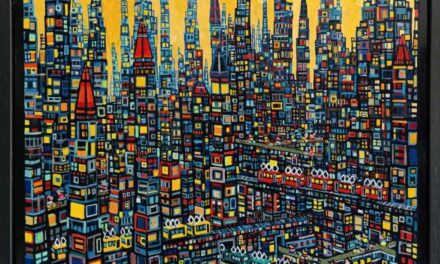 SOLD | gold town | 45x53cm | oil x wood panel #tagboat